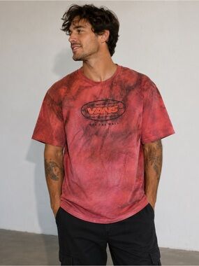 Vans Red and Black Graphic Tee